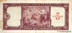 5 Escudos sur 5000 Pesos CHILE 1960 P.130 F