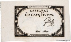 5 Livres FRANCE 1793 Ass.46a XF