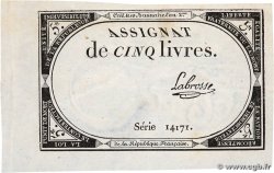 5 Livres FRANCE 1793 Ass.46a SUP+
