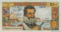 50 Nouveaux Francs HENRI IV FRANCIA 1960 F.58.05 q.BB