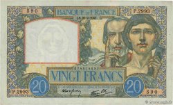 20 Francs TRAVAIL ET SCIENCE FRANCE 1941 F.12.12