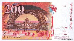 200 Francs EIFFEL Petit numéro FRANCE 1995 F.75.01A NEUF