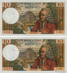 10 Francs VOLTAIRE Lot FRANCE 1970 F.62.42