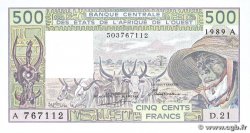 500 Francs WEST AFRICAN STATES 1989 P.106AI
