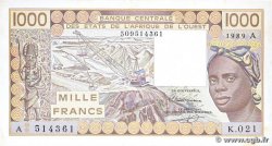 1000 Francs WEST AFRICAN STATES 1989 P.107Ai
