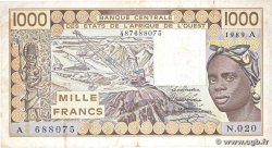 1000 Francs WEST AFRICAN STATES 1989 P.107Ai