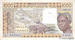 1000 Francs WEST AFRICAN STATES 1988 P.107Aa