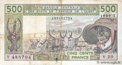 500 Francs ÉTATS DE L AFRIQUE DE L OUEST 1989 P.806Tk