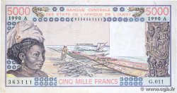 5000 Francs WEST AFRIKANISCHE STAATEN 1990 P.108Aq SGE