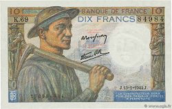 10 Francs MINEUR FRANCE 1944 F.08.10