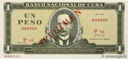 1 Peso Spécimen CUBA 1970 P.102s pr.NEUF