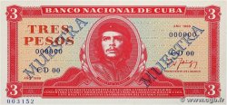 3 Pesos Spécimen KUBA 1988 P.107b ST