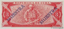 3 Pesos Spécimen KUBA 1988 P.107b ST