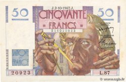 50 Francs LE VERRIER FRANCIA 1947 F.20.09 AU