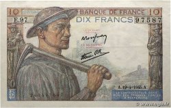 10 Francs MINEUR FRANCE 1945 F.08.13 SUP