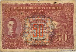 50 Cents MALAYA 1941 P.10b B+