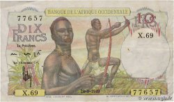 10 Francs FRENCH WEST AFRICA 1949 P.37 fVZ