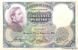 50 Pesetas ESPAÑA 1931 P.082