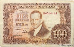 100 Pesetas ESPAÑA 1953 P.145