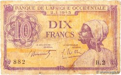10 Francs FRENCH WEST AFRICA 1943 P.29