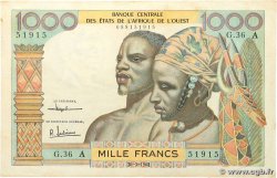 1000 Francs ESTADOS DEL OESTE AFRICANO 1961 P.103Ac MBC