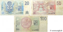 20 à 100 Korun Lot CZECH REPUBLIC 1993 P.04a, P.05a et P.010a F