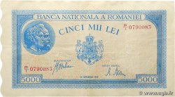 5000 Lei ROMANIA 1943 P.055 VF