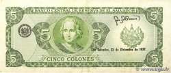 5 Colones EL SALVADOR 1977 P.126 VF