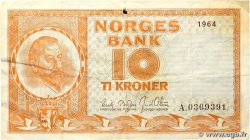 10 Kronor NORVÈGE 1964 P.31c MB