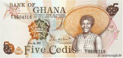 5 Cedis GHANA 1977 P.15b AU+