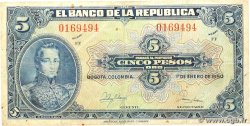 5 Pesos Oro COLOMBIA 1950 P.386e BC