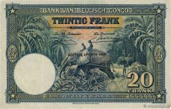 20 Francs CONGO BELGE 1949 P.15G TTB
