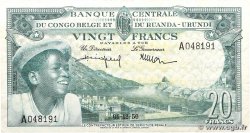 20 Francs CONGO BELGE 1956 P.31