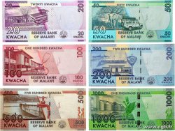 20 au 1000 Kwacha Lot MALAWI 2020 P.63 au P.67 UNC
