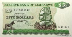 5 Dollars ZIMBABWE Harare 1983 P.02c