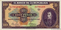10 Pesos Oro COLOMBIA 1963 P.389f q.FDC