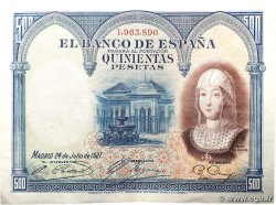 500 Pesetas SPAIN 1927 P.073c