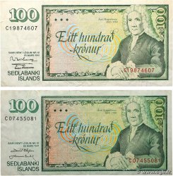 100 Kronur Lot ICELAND 1961 P.50 F+
