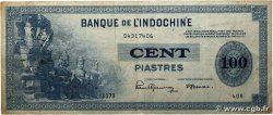 100 Piastres INDOCHINE FRANÇAISE 1945 P.078a TB