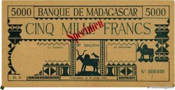 5000 Francs Spécimen MADAGASCAR 1942 P.044s SPL