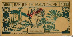 5000 Francs Spécimen MADAGASCAR 1942 P.044s SPL