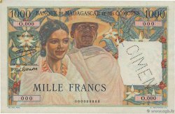 1000 Francs Spécimen MADAGASCAR 1950 P.048as SPL