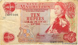 10 Rupees MAURITIUS 1967 P.31c VG