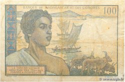 100 Francs MADAGASCAR 1950 P.046a B+