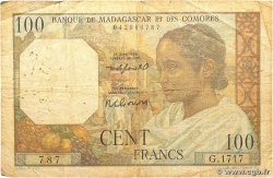 100 Francs MADAGASCAR 1951 P.046b B