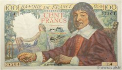 100 Francs DESCARTES FRANCE 1942 F.27.01