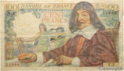 100 Francs DESCARTES FRANCE 1942 F.27.01