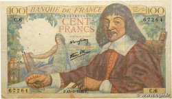 100 Francs DESCARTES FRANCE 1942 F.27.01