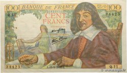 100 Francs DESCARTES FRANCE 1942 F.27.01
