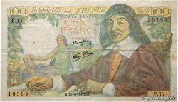 100 Francs DESCARTES FRANCE 1942 F.27.01